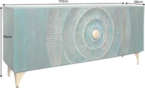 Comoda design vintage Golden Sunset 180cm turcoaz
