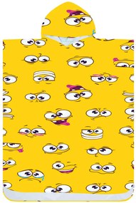 Poncho prosop de plaja SMILE galben 80x145 cm