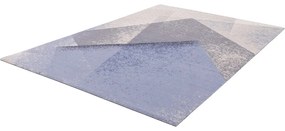 Covor albastru deschis din lână 133x180 cm Folds – Agnella