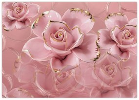 Tablou pe sticlă - Decor floral (70x50 cm)