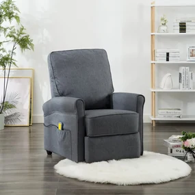 248671 vidaXL Fotoliu de masaj, gri închis, material textil