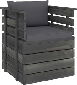 vidaXL Fotoliu de grădină cu perne, lemn de pin