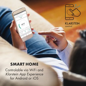 Klarstein Wonderwall 360 Smart, încălzitor pe infraroșu, 60 x 60 cm, 360 W, cronometru săptămânal, IP24, alb