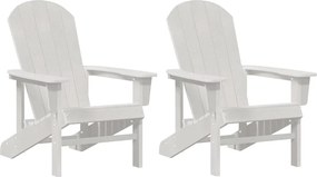 vidaXL Scaun pentru Grădină 2 pcs Alb 82 x 74 x 92 cm Polietilenă