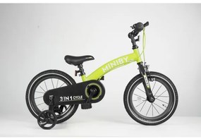 QPlay MINIBY 3în1 bicicletă copii 14" verde