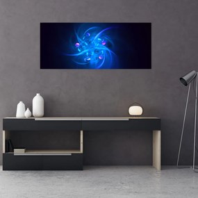 Tablou modern cu abstracțiune albastră (120x50 cm), în 40 de alte dimensiuni noi