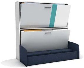 Set pat rabatabil orizontal suprapus cu canapea de 2 locuri - SMART BUNK SOFA SET(90X190)