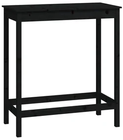 822156 vidaXL Masă de bar, negru, 100x50x110 cm, lemn masiv de pin