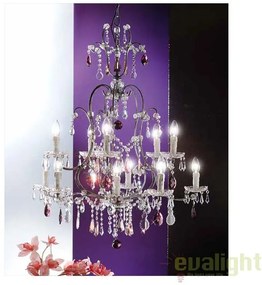 Candelabru LUX super elegant cristal cu 11 brate Verona antik-silber LU 2370/5+5+1 OR