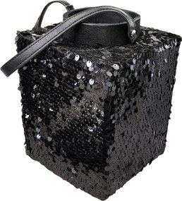 Lampa cu sclipici LOFTY GLAM 27 cm, neagra