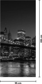 Fototapet pentru ușă - Podul Brooklyn și New York (95x205cm)