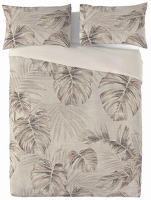 Lenjerie de pat din bumbac și in Monstera, 220 x 200 cm, 2x 70 x 80 cm