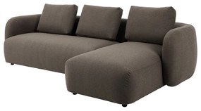 Colțar gri/maro cu tapițerie din stofă bouclé (colț dreapta) Imola – Bonami Selection