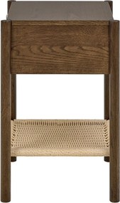 Noptieră în culoare naturală închisă cu aspect de lemn de stejar Monfort – Actona