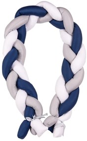 Protectie laterala din bumbac Bumper impletit The Braid Grey/Navy 05