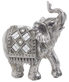 Elefant decor din rasina Antique Silver 12 cm x 13 cm