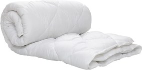 Pilota matlasata Alcam, 140x200 cm, microfibra alba, umplutura fibra siliconica, 400g/mp, nivel de caldura mare