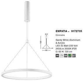 Lustra LED design modern circular EMPATIA I alb NVL-9172735