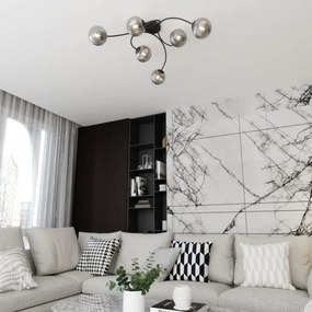 Lustră aplicată VIBRA 6xE14/10W/230V negru/gri