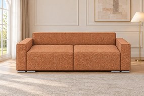 Canapea extensibilă Tessa din stofă, cărămiziu, cu ladă de depozitare
