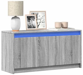 vidaXL Dulap TV cu LED, gri sonoma, 100x34x50 cm, lemn prelucrat