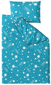 Lenjerie de pat din bumbac Culoare turcoaz, NIGHT SKY