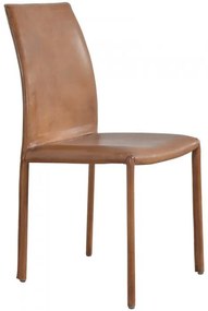 Scaun dining, maro, din piele naturala, Newport
