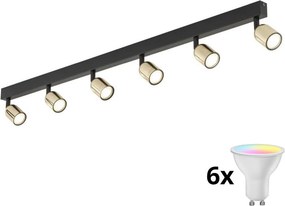 Spot LED RGBW dimabil TOP 6xGU10/6,5W/230V 2700-6500K negru/auriu