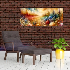Tablou - Pajiște colorată (120x50 cm)