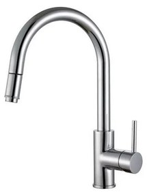 ALVEUS 1129021 - Baterie chiuvetă DELOS 38 cm cu duș extractibil, crom lucios