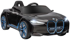Mașină electrică pentru copii 3-8 ani cu licență BMW cu telecomandă, claxon și faruri, 115x67x45cm negru-roșu-albastru deschis HOMCOM | Aosom Romania