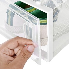 Organizator pentru pantofi MARI, 18 compartimente, transparent/albă SongmicsHome