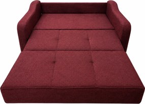 Canapea SAMY extensibila, 2 locuri, cu lada de depozitare, stofa, rosu, cadru metalic, 152x100x92 Galben Mustar, Stofa