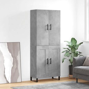 vidaXL Dulap înalt, gri beton, 69,5x34x180, lemn compozit
