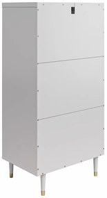 Comodă gri deschis înaltă 70x141 cm Elizabeth – CosmoLiving by Cosmopolitan