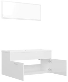 Set mobilier de baie, alb extralucios, PAL Alb foarte lucios, 100 x 38.5 x 46 cm, 1