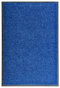 vidaXL Covoraș de ușă lavabil, albastru, 60 x 90 cm