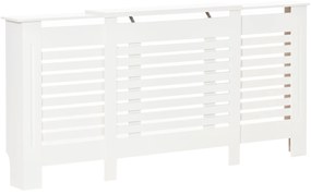 HOMCOM Masca Calorifer Reglabila din MDF si Lemn Alb 140-202x19x82.5 cm Design Modern pentru Acoperire Radiator | Aosom Romania