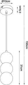 MAXLIGHT P0664 - Lampă suspendată pe cablu ALICE 1xG9/7W/230V Ø 10 cm negru/bej