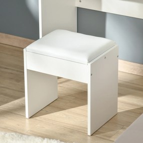 HOMCOM Set Mobilier pentru Toaletă cu Oglindă, Taburet și Sertar, Design Elegant, Masa Consola Alb | Aosom Romania