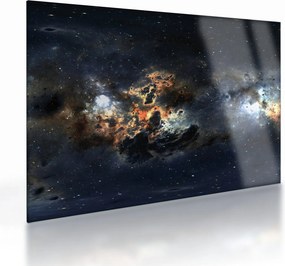 Tablou pe sticlă - Universul cu Nebula (70x50 cm)