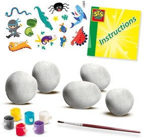 Set creativ copii - Pictura pe piatra si tehnica Rub
