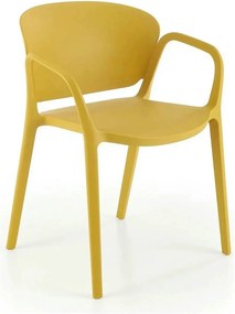 Scaun K491, galben, polipropilena, 60x56x76 cm