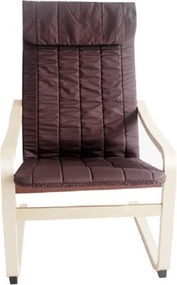Fotoliu relaxant, lemn de mesteacăn/material maro, TORSTEN