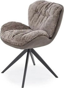 Scaun rotativ K599, gri/negru, stofa/piele ecologica/metal, 62x67x85 c