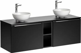 Set dulap baza suspendat 140 cm cu blat, lavoar si dulap suspendat Comad Santa Fe alb mat