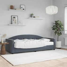 vidaXL Pat de zi cu saltea, gri închis, 80x200 cm, catifea