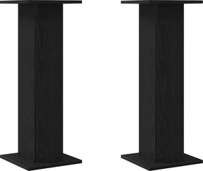 vidaXL Suporturi pentru Difuzoare 2 pcs Stejar Negru 30 x 30 x 80 cm