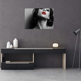 Tablou - Portretul unei femei cu ruj roșu (70x50 cm)