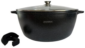 Oala mare, 19.5 L, 40 cm, tip cratita marmorata, antiaderenta, neadeziva, cu capac, curatare usoara Royalty Line BS40MG, pentru zacusca, gemuri